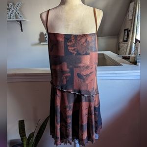 NWT Cider Brown Art Print Dress Size 1XL